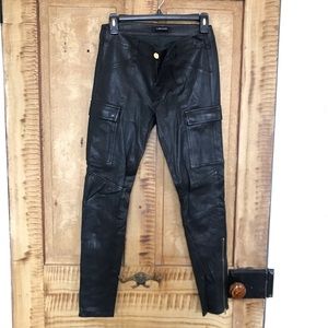 J Brand real leather pants